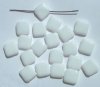 20 15mm Flat Square Diagonal Drilled White
